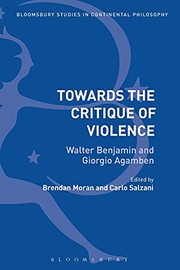 Front cover of Towards the Critique of Violence by Brendan Moran