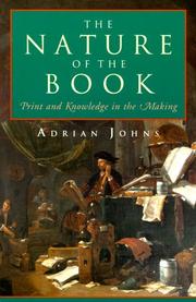 Front cover of The nature of the book by Adrian Johns