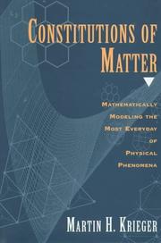 Front cover of Constitutions of Matter by Martin H. Krieger