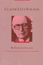Cover of Claude Lévi-Strauss by Edmund Ronald Leach