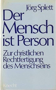 Cover of Der Mensch ist Person by Jörg Splett