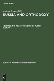 Front cover of The Religious world of Russian culture by Andrew Blane