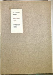 Cover of Sabbaths, 1987-90 by Wendell Berry