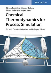 Cover of Chemical Thermodynamics for Process Simulation by Jürgen Gmehling