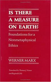 Front cover of Is there a measure on earth? by Marx, Werner.