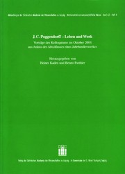 Front cover of J.C. Poggendorff, Leben und Werk by Heiner Kaden