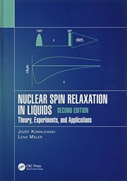 Front cover of Nuclear spin relaxation in liquids by Jozef Kowalewski