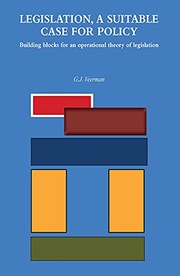 Cover of Legislation, a Suitable Case for Policy by G. -J Veerman