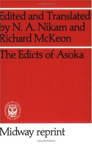Cover of The edicts of Asoka by Aśoka King of Magadha.