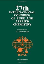 Front cover of 27th International Congress of Pure and Applied Chemistry by International Congress of Pure and Applied Chemistry (27th 1979 Helsinki, Finland)
