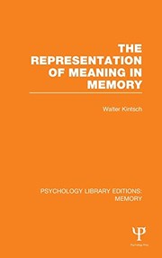 Front cover of Representation of Meaning in Memory (PLE: Memory) by Walter Kintsch