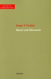 Front cover of Moral und  Okonomie by Birger P. Priddat