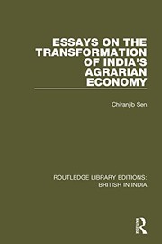 Front cover of Essays on the Transformation of India's Agrarian Economy by Chiranjib Sen