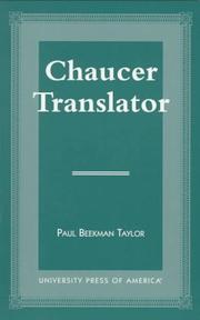 Cover of Chaucer translator by Paul Beekman Taylor