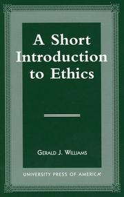 Cover of A short introduction to ethics by Gerald J. Williams