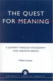 Front cover of The quest for meaning by William Cooney