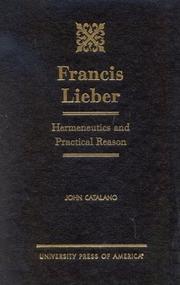Cover of Francis Lieber by John Catalano