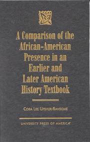 Front cover of A comparison of the African-American presence in an earlier and later American history textbook by Cora Lee Upshur-Ransome