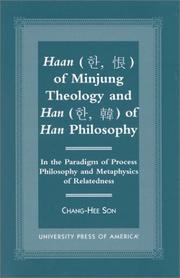 Front cover of Haan of Minjung Theology and Han of Han Philosophy by Chang Hee Son