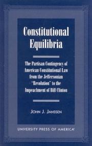 Cover of Constitutional Equilibria by John J. Janssen