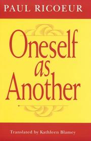 Cover of Oneself as another by Paul Ricœur
