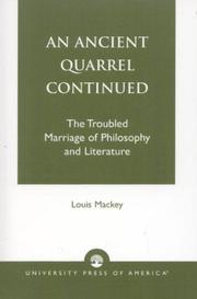 Cover of An ancient quarrel continued by Louis Mackey