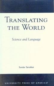 Cover of Translating the world by Sundar Sarukkai