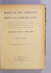 Front cover of Manual del librero hispanoamericano by Antonio Palau y Dulcet
