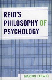 Front cover of Reid's Philosophy of Psychology by Marion Ledwig
