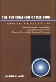 Cover of The phenomenon of religion by Manfred H. Vogel