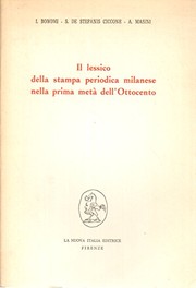 Front cover of Il lessico della stampa periodica milanese nella prima metà dell'Ottocento by Ilaria Bonomi