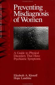 Front cover of Preventing misdiagnosis of women by Elizabeth A. Klonoff