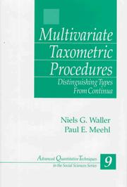 Cover of Multivariate taxometric procedures by Niels G. Waller