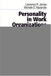 Front cover of Personality in work organizations by Lawrence R. James