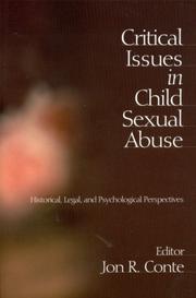 Front cover of Critical Issues in Child Sexual Abuse by Jon R. Conte