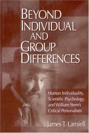 Cover of Beyond Individual and Group Differences by James T. Lamiell