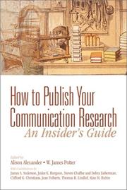 Front cover of How to publish your communication research by W. James Potter