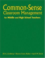 Front cover of Common-sense classroom management for middle and high school teachers by Jill A. Lindberg