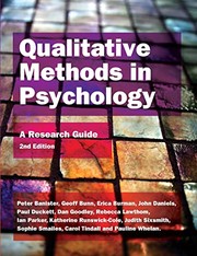 Cover of Qualitative Methods in Psychology by Peter Banister