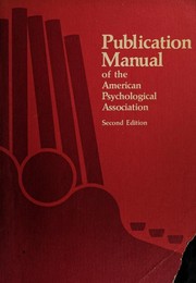 Cover of Publication Manual of the American Psycological Association by American Psychological Association.