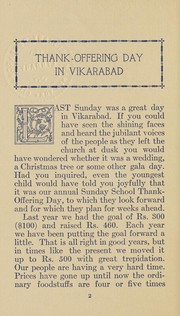 Front cover of Thank-offering day in Vikarabad by Unknown