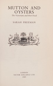 Cover of Mutton and Oysters by Sarah Freeman