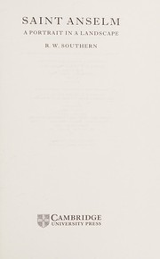 Cover of Saint Anselm by R. W. Southern