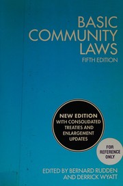 Cover of Basic community laws by Bernard Rudden