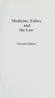 Front cover of Medicine, ethics and the law by Deirdre Madden