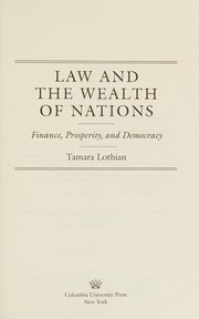 Front cover of Law and the Wealth of Nations by Tamara Lothian