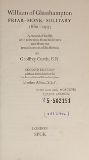 Front cover of William of Glasshampton by Geoffrey Curtis