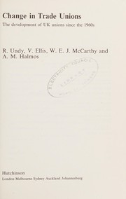 Front cover of Change in trade unions by R. Undy