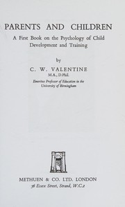 Front cover of Parents and Children by C. W. Valentine