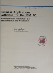 Cover of Business applications software for the IBM PC by Lon Ingalsbe